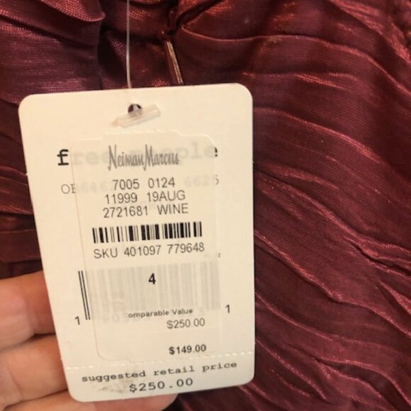 Free People Wine Colored Party dress Size 4 - Picture 6 of 7